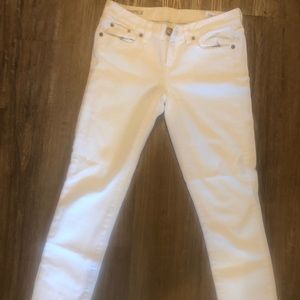 White toothpick jeans j crew